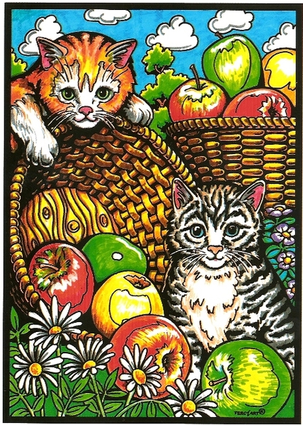 G183 Katze mit Äpfeln